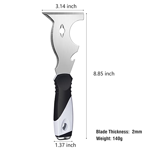 Mister Rui 3PC 10-in-1 Paint Scraper, MultiUse Putty Knife Tool, Hammer End