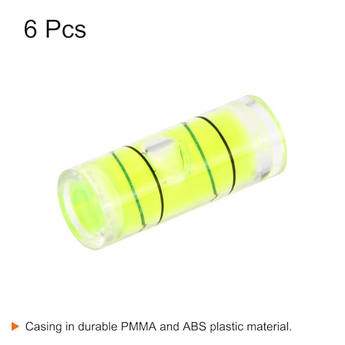 HARFINGTON 6pcs Small Cylindrical Bubble Level Vials 7x18mm PMMA Mini Horizontal Bubble Spirit Level Measuring Layout Tools for RV TV Picture Frame Hanging Tool Leveler - size: 7x18mm