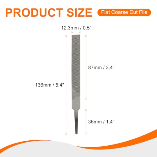 HARFINGTON 2pcs Flat Coarse Cut File 4" Double Cut Teeth High Carbon Steel Hand Rasp File without Handle for Metal Wood Deburring Removing - size: 4", style: Coarse