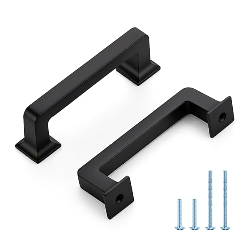 HOME EDIT Matte Black Cabinet Handles Zinc Pulls 3 Inch 5 Pack - color: Matte Black, size: 3 inches Hole Center