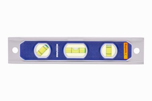 Swanson 9” Die Cast Aluminum Torpedo Level with Rare Earth Magnetics TL002M - size: 9" (Pack of 1), style: Magnetic Extruded Aluminum Torpedo Level