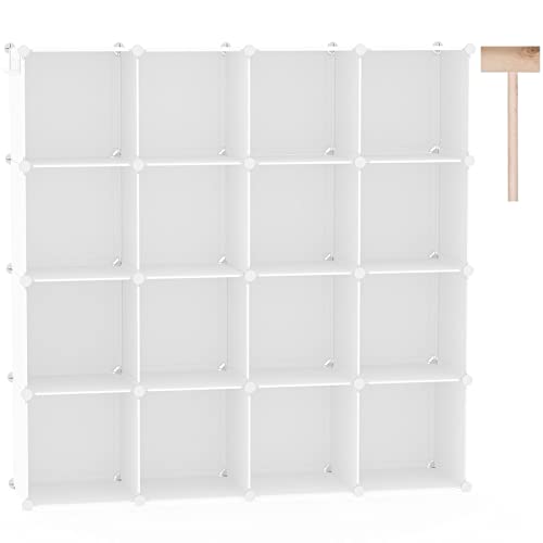 C&AHOME 16 Cube Storage Organizer Cube Shelves Units Storage Cubes, Milky - color: Milky