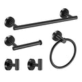 Towel Bar Set Mattel Black, Bathroom Accessories Set 5pcs Including 16'' Tower Bar, Towel Ring and 2 PCS Towel Hooks - color: Black-5pcs-16inch