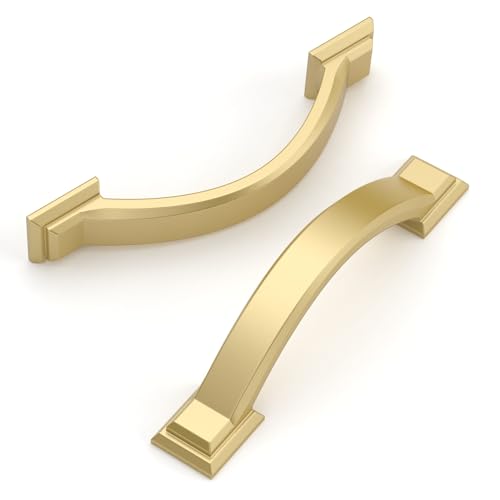 Amerdeco 10 Pack Brushed Gold Cabinet Pulls 3" - color: Brushed Gold, size: 3" hole center