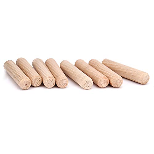 ZOENHOU 1000 PCS 5/16" x 1 1/2" Wooden Dowel Pins, Straight Dowel Rods Made of Hard Wood, Fluted Wood Dowel Plugs with Beveled Ends Tapered for Easy Insertion, Accessory Kit for Woodworking Furniture - size: 5/16" x 1 1/2"