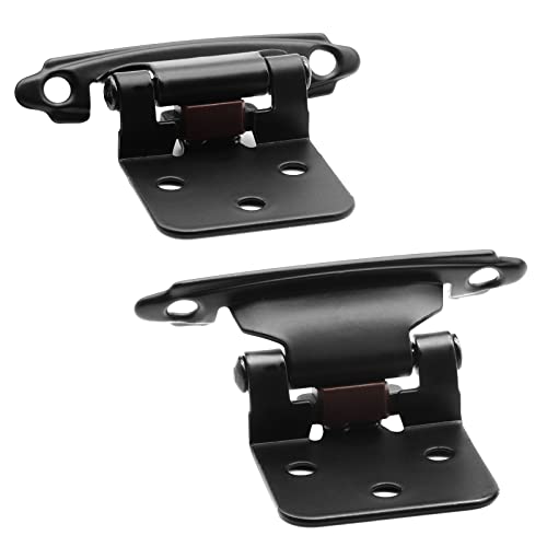 50 Pack (25 Pairs) Overlay Self Closing Cabinet Hinges Matte Black - color: Black, size: 50 Pack (25 Pairs)