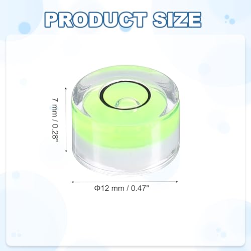 HARFINGTON 20pcs Circular Bubble Spirit Level 12x7mm Mini Round Bubble Spirit Level Little Measuring Layout Tools for TV Industrial Carpentry Picture Frame, Green/Black - color: Green/Black, size: 12x7mm
