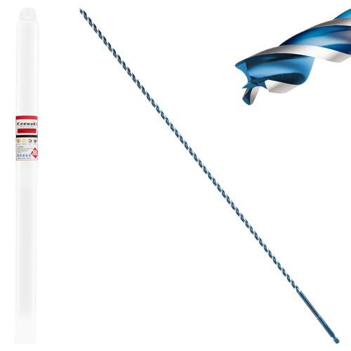 1/4" x 24" Wood Auger Drill Bit – 3-Flute Extra Long Auger Drill Bit for Wood, High Carbon Steel 1/4" Shank with Protective Storage Tube - size: 1/4" x 24"