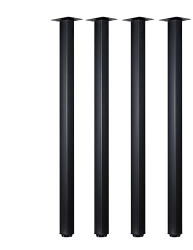 40 Inch Table Legs,Black Set of 4, with Adjustable Feet Pads. - size: 40"