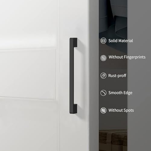 Matte Black Cabinet Pulls and Handles, 3.75 Inch, 10 Pack - color: Matte Black, size: 3.75"/96MM Hole Center