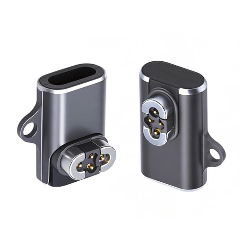 2pcs/lot Magnetic Charging Adapter USB Type-C to 4-Pin Horizontal Vertical Rhomboid Contacts Compatible with Bone Conduction Headphone S70 - style: Rhomboid