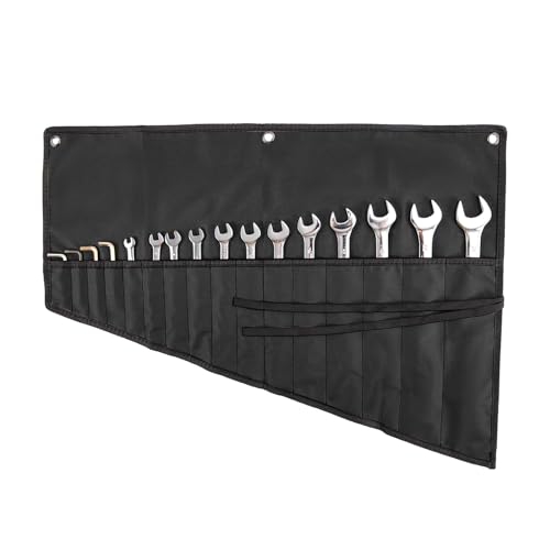 Wrench Organizer, Tool Roll Pouch,16-Pocket Waterproof Oxford Cloth - color: Black