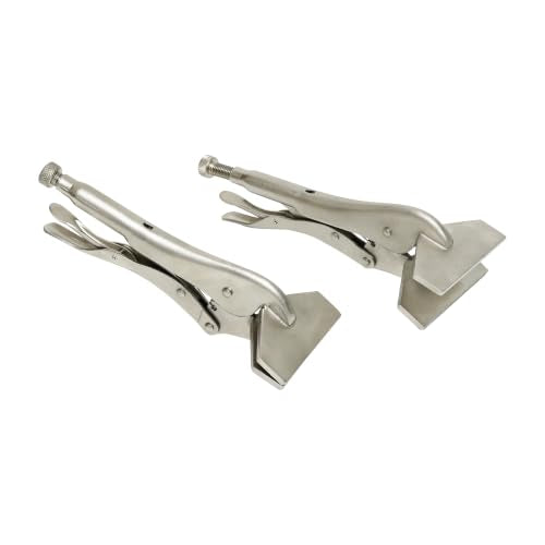 HFS(R) 10" Locking Sheet Metal Clamp - 2 Pack Welding Locking Plier ，Heavy Duty High Carbon Steel with Nickel Plating for Secure, Distortion-Free Gripping
