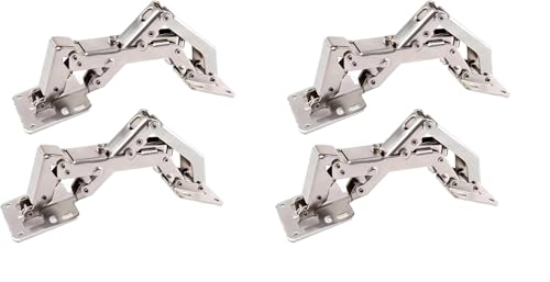 Qrity 2X Pack of Big Kitchen Cabinet Door Hinges Cupboard Door 170 Degree Hinges + 16 Fixing Screws - Large Angle Door Hinges - No Slot Required - Easy to Install (Pack of 2) - size: 2 Pcs Hinges (Pack of 2)