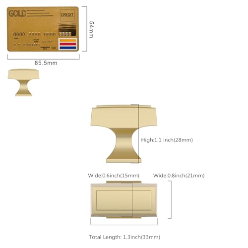Amerdeco 10 Pack Brushed Gold Cabinet Knobs 1.3 Inch(33mm) Single Hole Cabinet Handles Gold Dresser Knobs Drawer Knobs and Pulls for Bathroom Cabinets - color: Brushed Gold, size: Single Hole