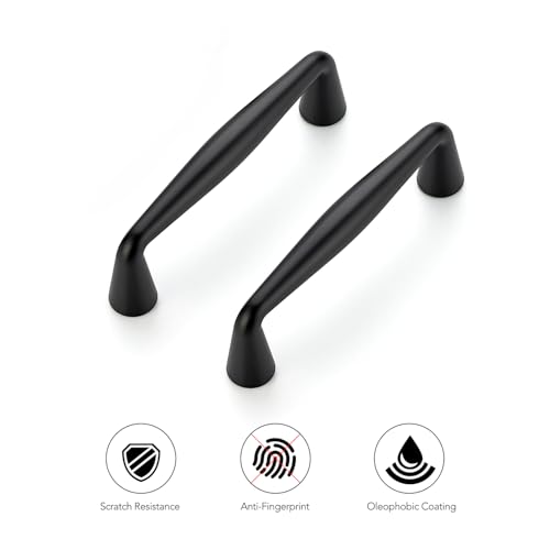 Ravinte Matte Black Cabinet Handles Solid Handles,3 Inch,10 Pack - color: Matte Black, size: 3 Inches Hole Center