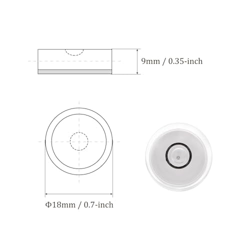 5pcs Small Circular Bubble Spirit Levels - [18mm Diameter 9mm Thickness] Mini Round RV Level Leveling Tools for Travel Trailer Turntable Camera, White - color: White, size: 18mm x 9mm