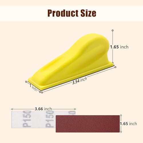 ZEHIQ 3.5"x1" Detail Hand Sanding Block and 130Pcs Sandpaper Assortment - style: Red Sandpaper 130pcs + Sander