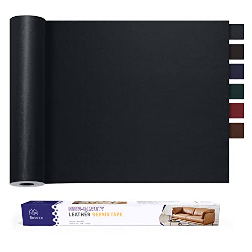 Leather Repair Patch Tape Kit, Self Adhesive Leather Repair for Furniture, Couch, Sofa, Car Seats,Office Chair,Vinyl Repair Kit.30inx16in - color: Black, size: 30 in x 16 in