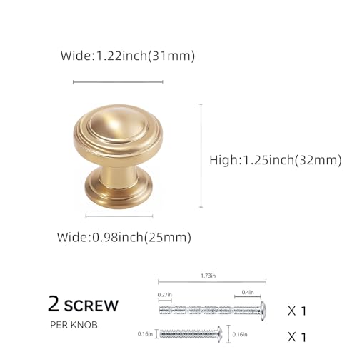 10 Pack Champagne Bronze Kitchen Cabinet Knobs Gold Drawer Knobs Kitchen Cabinet Hardware Zinc Alloy Handles Drawer Knobs Dresser Handles - color: Champagne Bronze, size: Knob