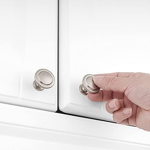 KOOFIZO 10 Pack Brushed Nickel Cabinet Knobs Round Single Hole Pulls 1960 - color: Brushed Nickel, size: Knob 1 - 10Pcs, style: Round