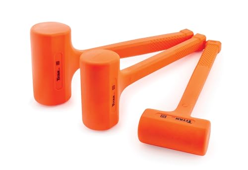 Titan 63140 3-Piece Dead Blow Hammer Set, Includes 2lb, 3lb & 4lb with Non-slip Diamond Textured Handles, Spark & Rebound Resistant - size: 32oz + 48oz + 64oz