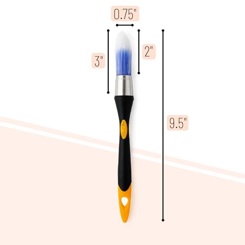 Bates- Trim Brush, 0.75 Inch, Edge Painting Tool, Trim Paint Brushes, Trimmer Edger, Trim Brush - color: Orange-black, size: 0.75 inch, 1 Pack