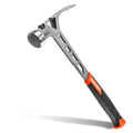 VANQUISH Framing Hammer 22oz One Piece Forged Straight Claw Hammer with Milled Face & Shock Reduction Grip, Claw Hammer with Magnetic Nail Holder Side Nail Puller, 0630-M - size: 22oz Milled Face