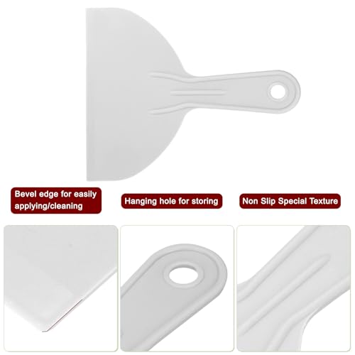 HARFINGTON 10pcs Putty Scraper 5.9" Width 1.7mm Thin Flexible Plastic Putty Knives for Taping Drywall Spreading Painting Wall Scratching Gray - size: 5.9"