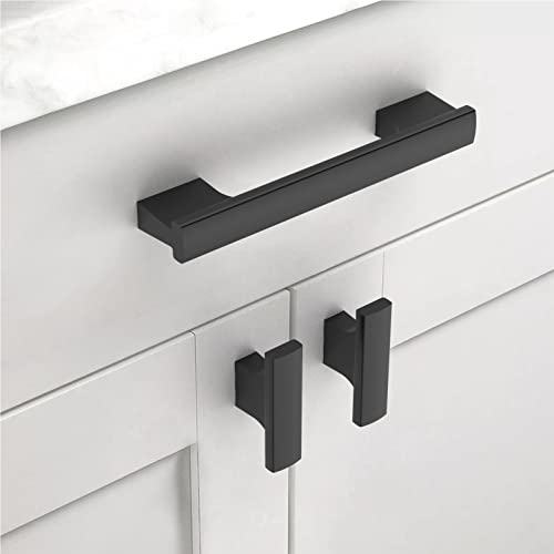 Asidrama 10 Pack 4 Inch(102mm) Matte Black Cabinet Pulls Kitchen Cabinet Handles Black Cabinet Pulls Cabinet Hardware for Cupboard Drawer - color: Matte Black, size: 4" Hole Center(102mm)