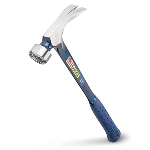 ESTWING Framing Hammer, 25 oz Milled Face, Shock Reduction Grip, E3-25SM - style: Milled Face