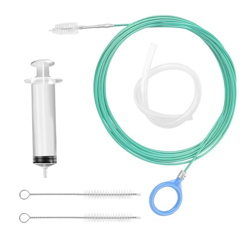 118" Flexible Sunroof Drain Cleaning Tool Kit,Automotive Sun Roof Drain Cleaning Tool Kit with Soft Brush,Syringe,Hose,Sunroof Drains Cleaner Tools for Car Sunroofs Pipe Cleanings