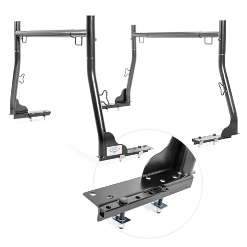 Model X31-J Truck Ladder Rack 800Ibs Capacity with (8) Non-Drilling Z-Clamps Extendable Steel Pick-Up Truck Bed Ladder Rack Two-bar Set - Black - style: Special Design( Z-Clamp-on) Non-Drilling