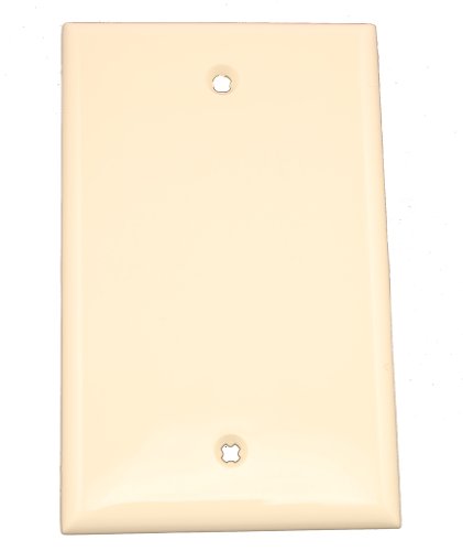 Leviton 1-Gang No Device Blank Wallplate, Standard Size, Thermoplastic Nylon, Box Mount, 80714-T, Light Almond - color: Light Almond, size: 1 Pack