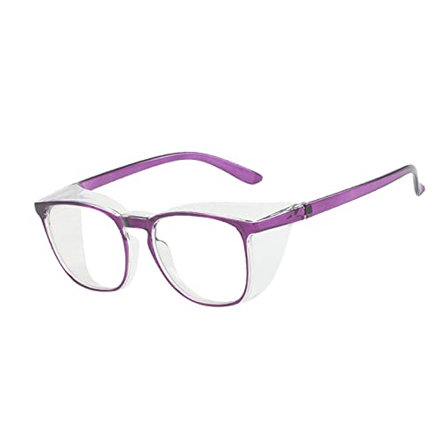 Safety Glasses for Men Women Nurses Anti Fog Stylish Fashion Comfortable Goggles with Side Shields Eye Protection for Adult - color: Dark Purple