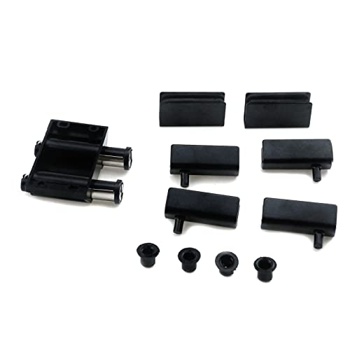 Glass Door Pivot Hinge Glass Door Magnetic Catch with Clamp Set - color: Black