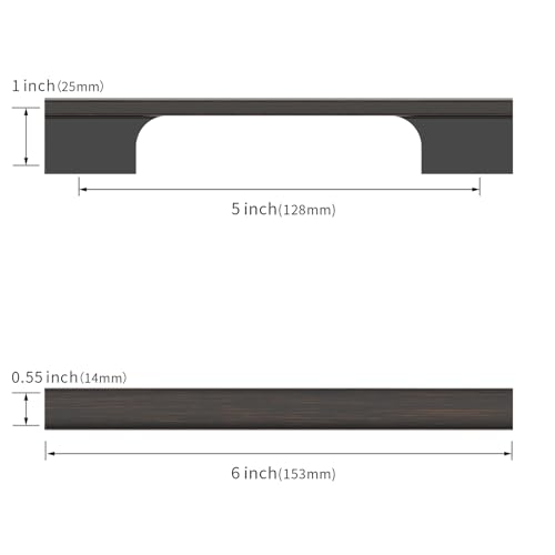 Asidrama 10 Pack 5 Inch(128mm) Oil Rubbed Bronze Cabinet Pulls Kitchen Cabinet Handles Cabinet Pulls Cabinet Hardware for Cupboard Drawer - color: Oil Rubbed Bronze, size: 5" Hole Center(128mm)