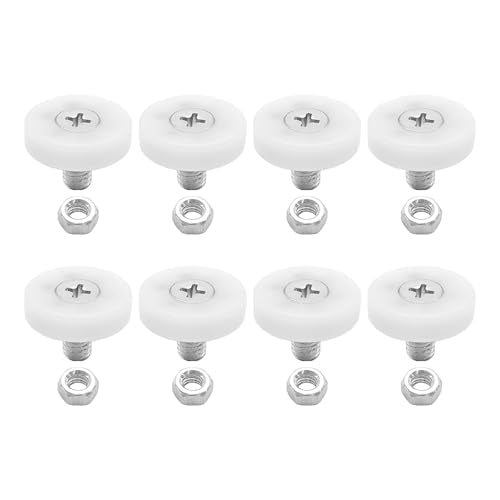 8Pcs 26mm Drawer Rollers, Nylon Drawer Pulley Replacement Wheels with Bearings and Nuts, Small Slide Roller for Cabinet, Sliding Door, Filing Cabinet, Smooth Drawer Positioning Guide - size: 26mm