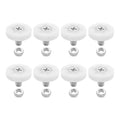 8Pcs 26mm Drawer Rollers, Nylon Drawer Pulley Replacement Wheels with Bearings and Nuts, Small Slide Roller for Cabinet, Sliding Door, Filing Cabinet, Smooth Drawer Positioning Guide - size: 26mm