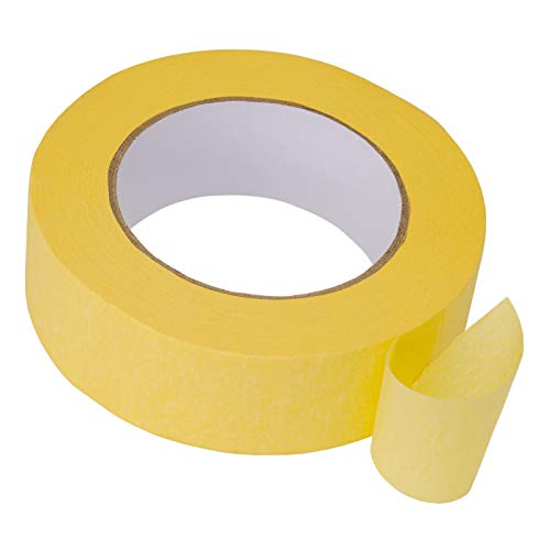 Lichamp 5-Pack Automotive Refinish Masking Tape Yellow 36mm x 55m, Cars Vehicles Auto Body Paint Tape, Automotive Painters Tape Bulk Set 1.4-inch x 180-foot x 5 Rolls - size: 1.42 inches
