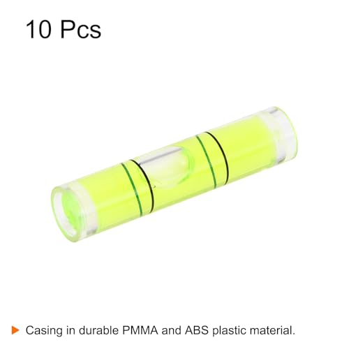 HARFINGTON 10pcs Small Cylindrical Bubble Level Vials 8x35mm PMMA Mini Horizontal Bubble Spirit Level Measuring Layout Tools for RV TV Picture Frame Hanging Tool Leveler - size: 8x35mm