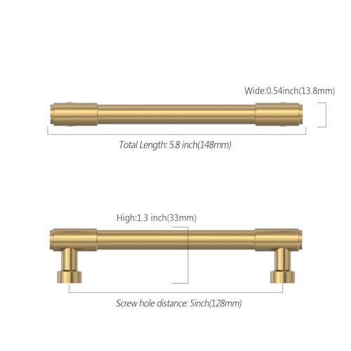 Asidrama Champagne Bronze Kitchen Cabinet Pulls,5 Inch,10 Pack - color: Champagne Bronze, size: 5" Hole Center