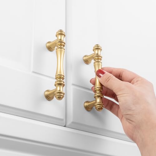 KOOFIZO 10 Pack 3 in Brushed Gold Cabinet Pulls, Gold Drawer Handles P30 - color: Brushed Gold, size: 3" CC - 10Pcs