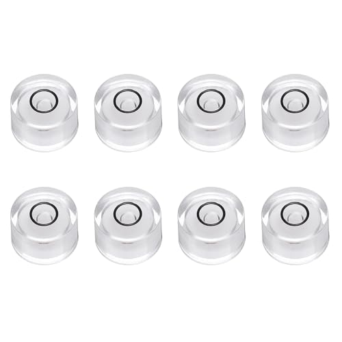 HARFINGTON 8pcs Circular Bubble Spirit Level 12x7.5mm Mini Round Bubble Spirit Level Little Measuring Layout Tools for TV Industrial Carpentry Picture Frame, White/Black - color: White/Black, size: 12x7.5mm