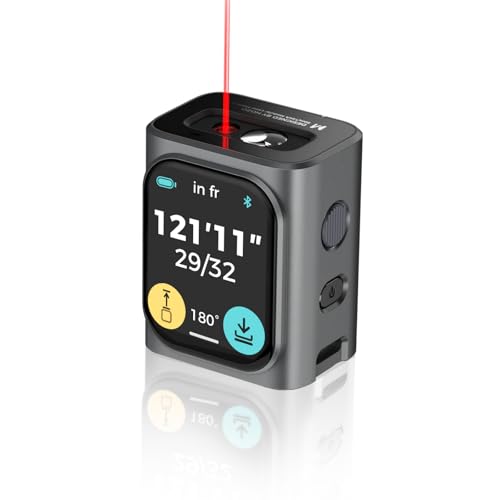 HOZO M-Cube Laser Measuring Tool,164ft/50m,±1/16 inch Accuracy,Rechargeable Modular Laser Measurement Tool for Area,Volume,Pythagorean,Big Number LCD Display | Bluetooth App,Small Laser Tape Measure - style: 00 Laser Measure