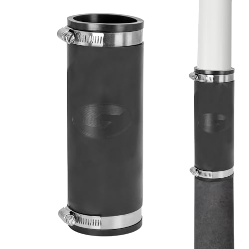 Fernco XL 1056-1502 1-1/2 in Flexible Pipe Coupling, Extra-Long 6.88 in DWV Sewer/Drain Connector, Fits OD 1.65–2.00 in, Cast Iron/PVC/Lead/Steel - size: 1.5" to 1.5"