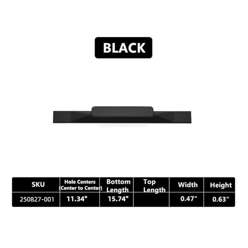 Kitchen Cabinet Pulls - Black Cabinet Handles - 5 Pack Long Cabinet Hardware for Drawers Dresser Furniture Pulls (11.34 inches Hole Center -15.74 inches Length) - size: 11.34 inches Hole Center -15.74 inches Length