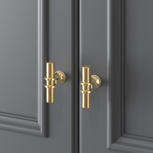 Haliwu 10Pack Gold Cabinet Knobs Brass Knob | Solid Aluminum and Zinc Alloy, Single Hole, Kitchen Knobs for Drawer Dresser Hardware - color: Gold, size: 2-inch (50mm) single hole
