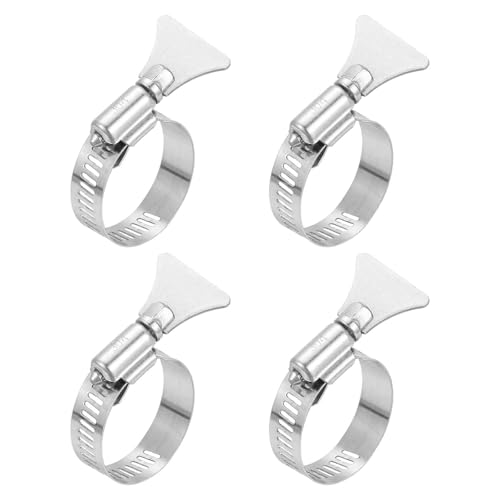 HARFINGTON 4pcs Hose Clamps 0.7"-1.3" (18-32mm) Adjustable 304 Stainless Steel Worm Gear Hose Clamps Assortment Kit for Plumbing Dryer Vent Automotive Dust Collector - size: 18-32mm