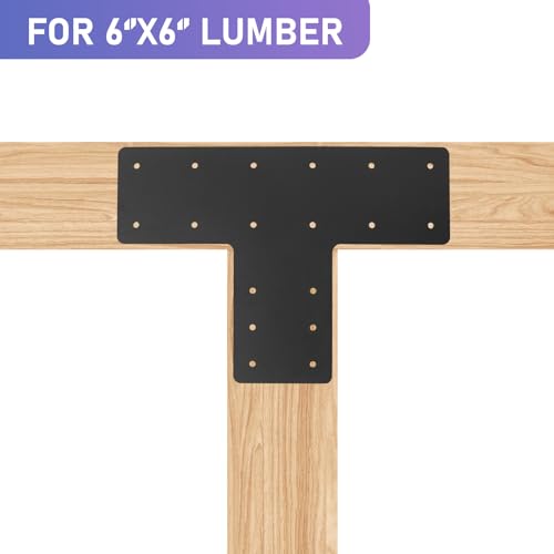 T Post Bracket 4PCS,16.8"x12" T Flat Mending Plate for Repair Framing - style: T Shape (16.8X12X5)